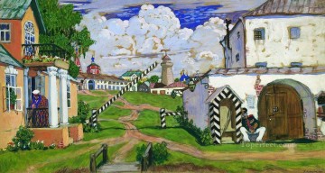 風景 Painting - 市の出口の広場 1911年 ボリス・ミハイロヴィチ・クストーディエフ 街並み 都市の風景